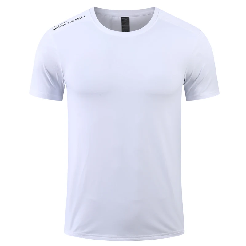 Summer New Sports Short Sleeve T-Shirt Men Fashion Round Neck Casual Tees Breathable Quick Drying Outdoor Body Building Tops