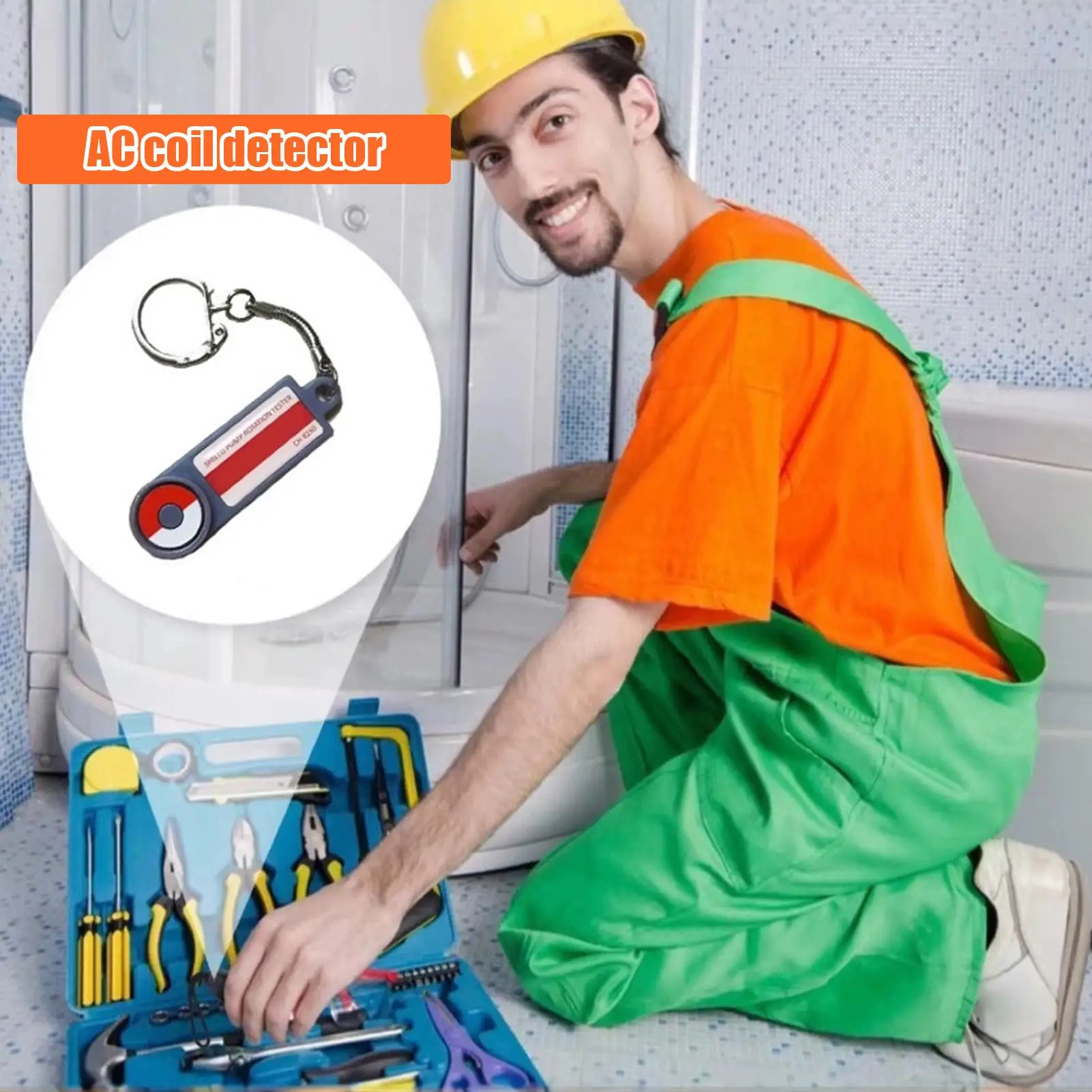 AC Detector AC Air Conditioning Coil Tester Heavy-Duty Key Ring Detection for Home Commercial Equipment Industrial Maintenance