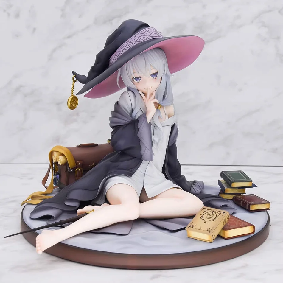 Figura de Anime Wandering Witch: The Journey of Elaina, Figura de Acción de Elaina en Postura Sentada con Pijama, Modelo de PVC, Juguetes Coleccionables