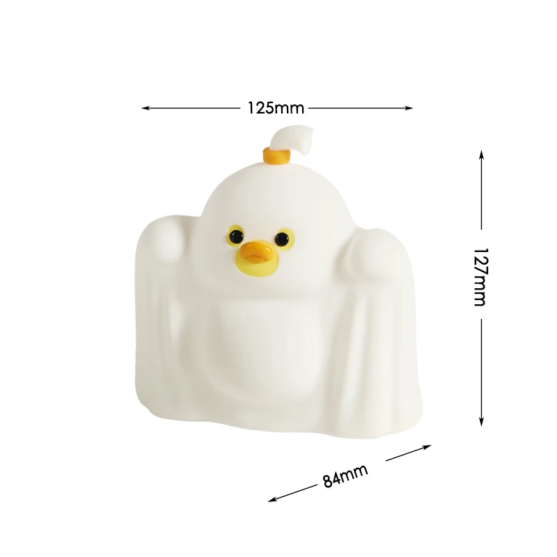 

Светодиодная силиконовая лампа Ghost Duck, атмосферные огни на Хэллоуин, перезаряжаемый ночник с регулируемой яркостью для украшения Хэллоуина