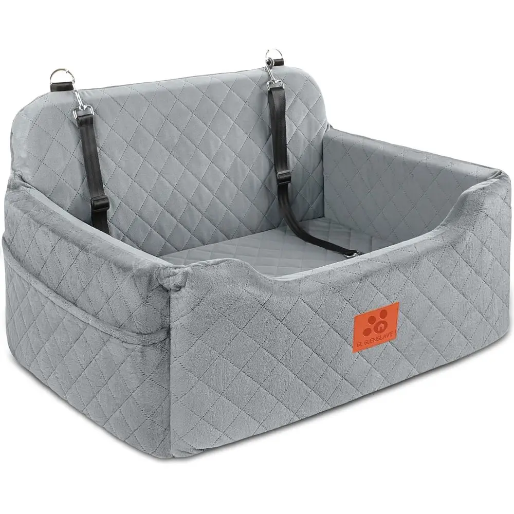 

Съемное моющееся автокресло для собак средних и крупных пород или двух маленьких питомцев, дорожная кровать и чехол на заднее сиденье (серый)