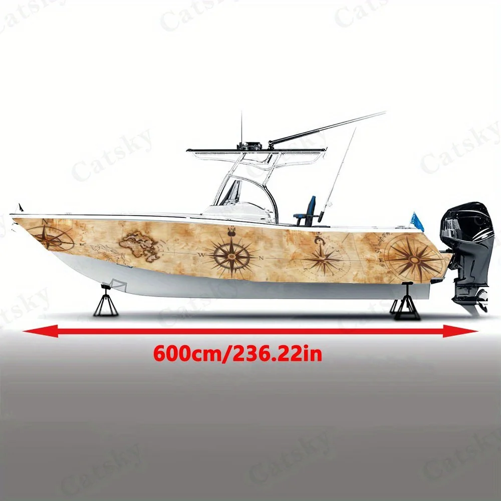 Vintage Nautical Chart Boat sticker vinyl ship pontoon deck Boat fishing decorative pontoon boats decal