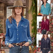 New Gold Velvet Shirt for Women 2026 Long Sleeved Versatile Velvet Top with Loose Base Lining
