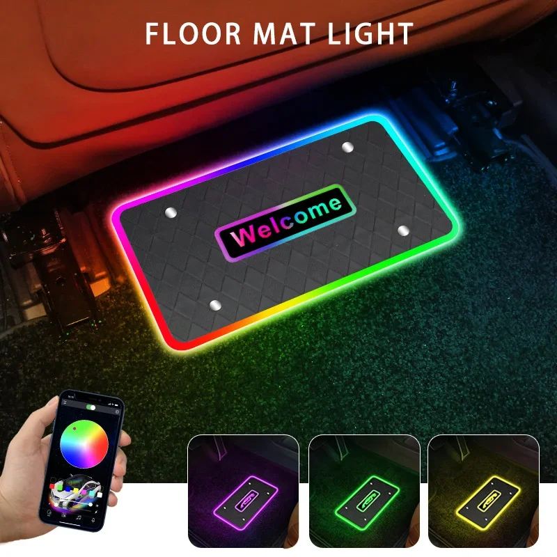 2/4-in-1 car floor mats, decorative lights, car interior accessories, environmental LED neon lights, APP universal