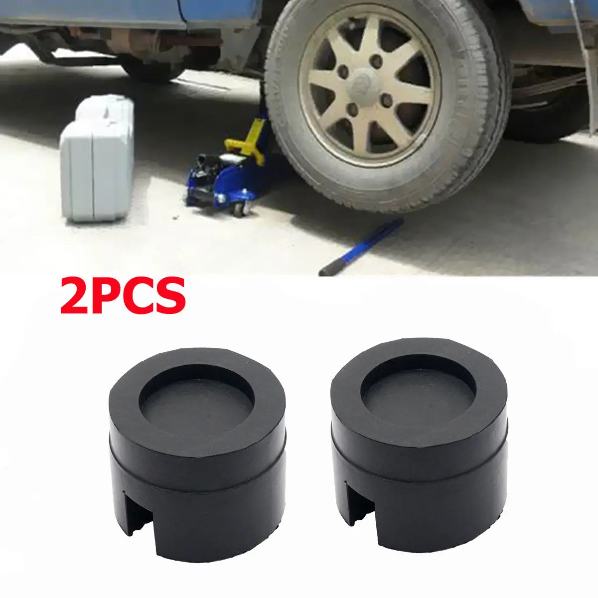 2Pcs Car Rubber Jack Pad Rubber Block Ramp Jacking Pads Trolley Jack Adapter Lifting 5CM