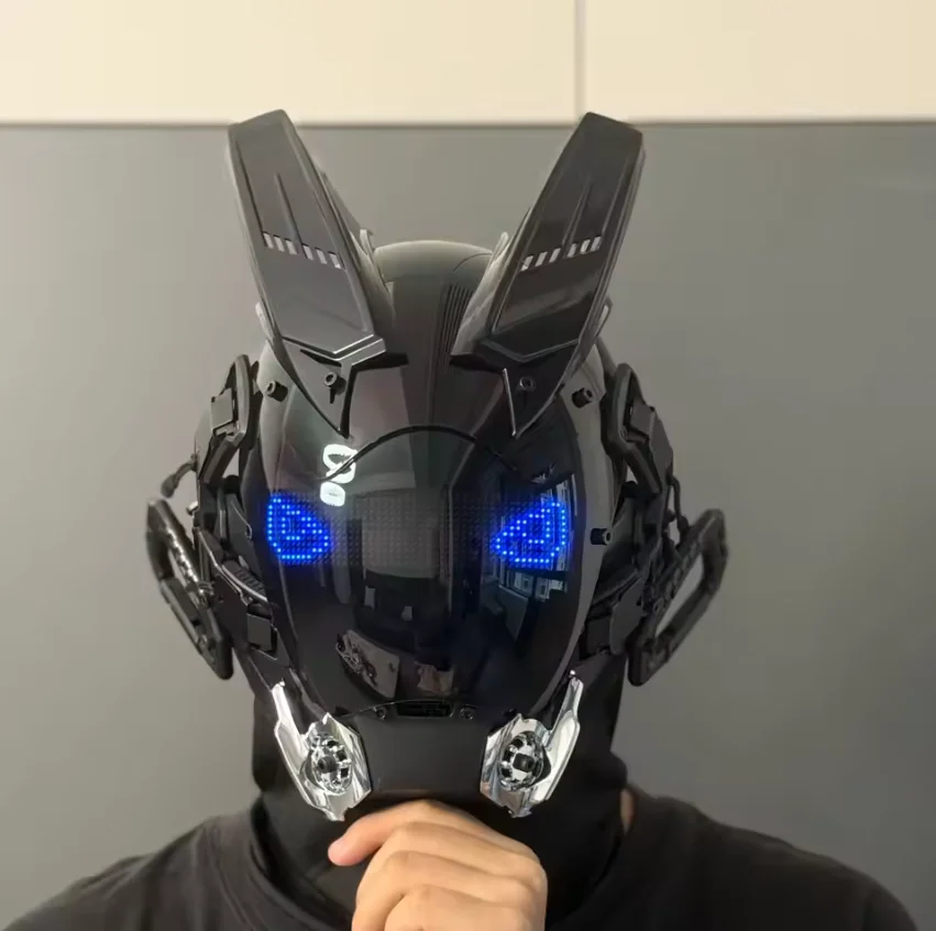 Cyberpunk mask, tech style, personalized and customizable content, APP control programming, cool mask