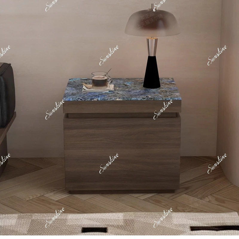 Simple modern bedroom solid wood locker rock slab storage cabinet