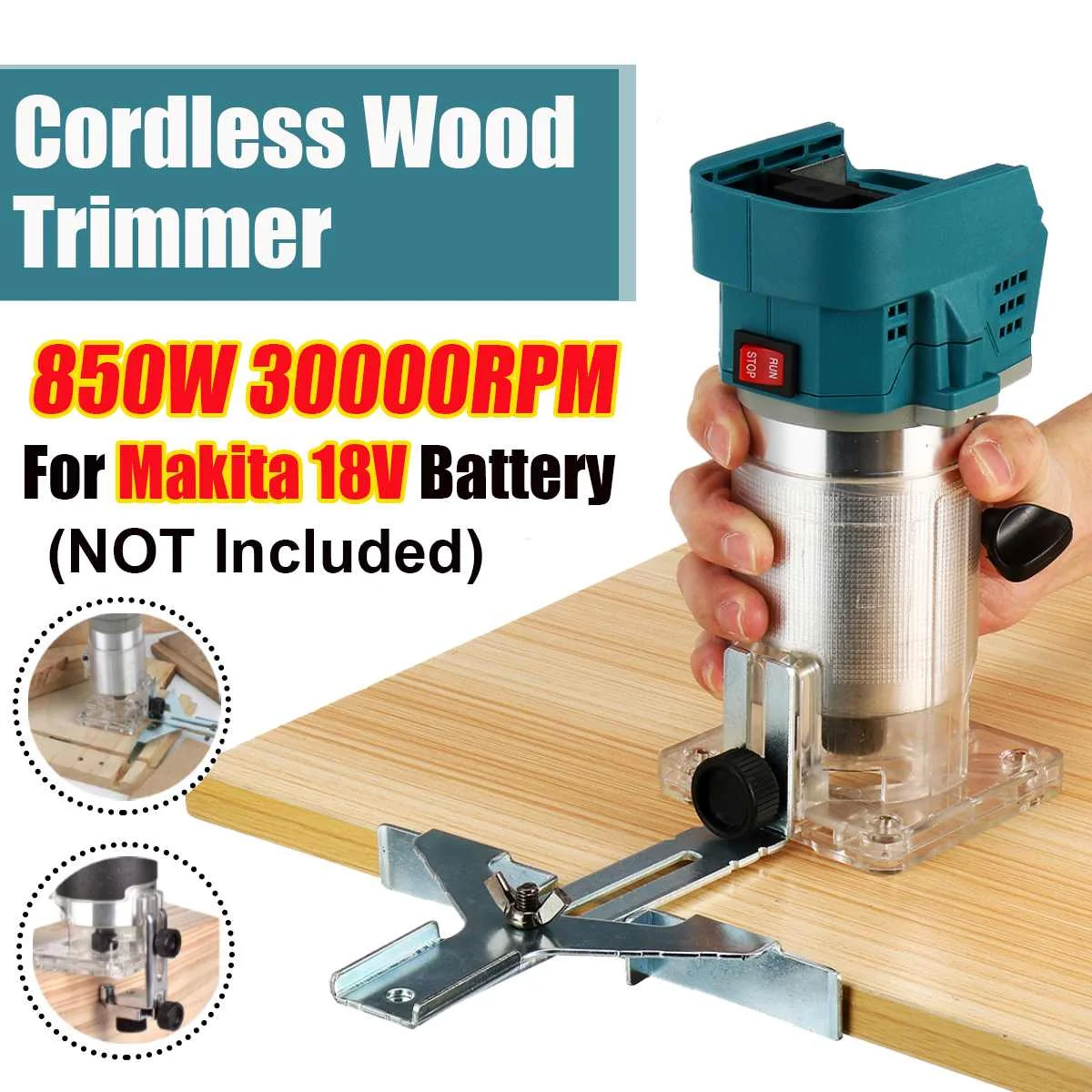 

850W Brushless Cordless Electric Hand Trimmer Wood Router Engraving Slotting Trimming Carving Machine for Makita 18V Battery