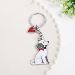 Lovely Poodle Key Chains For Women Men Girls Alloy Metal Dog Pendant Key Ring Car Keychain Bag Charm KeyRing GIFT