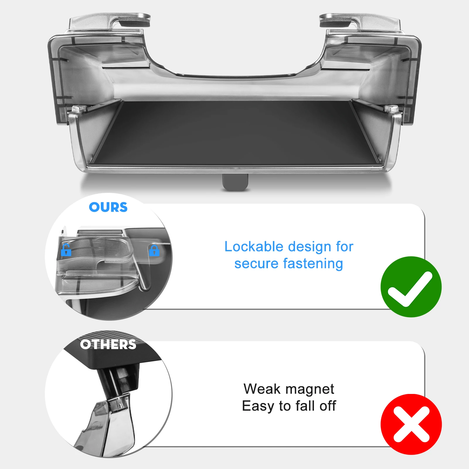Under Screen Storage Box with Behind Screen Tissue Holder for Tesla 2025-2026 Model Y Juniper Accessories