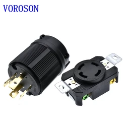 Generator Socket 30A 125V-250V NEMA L14-30P L14-30R Industrial Twist Lock Power Plug 4Pin Panel Receptacle Connector Male Female