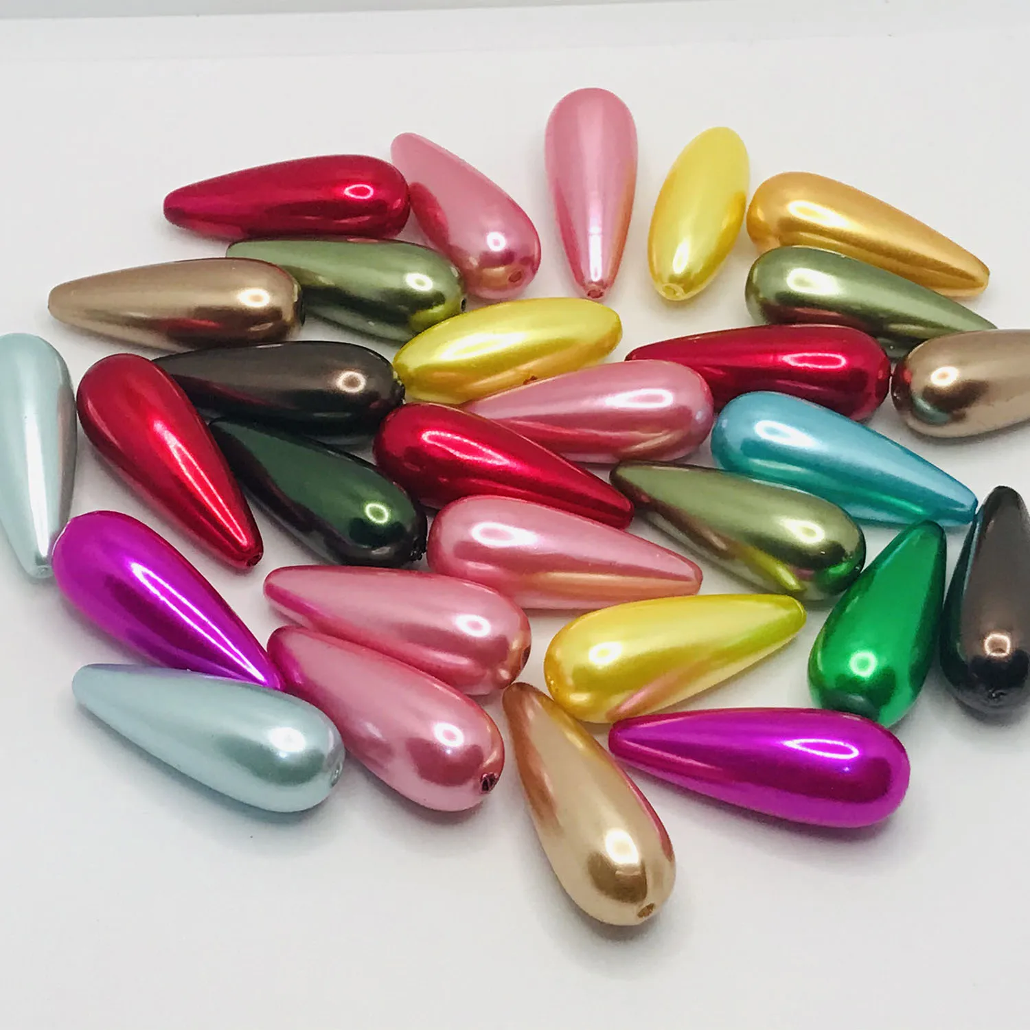 12x33MM 10PCS Wholesale Multicolour Faux Teardrop Pearl Imitation Pearl Waterdrop Loose Beads for DIY Jewelry Making