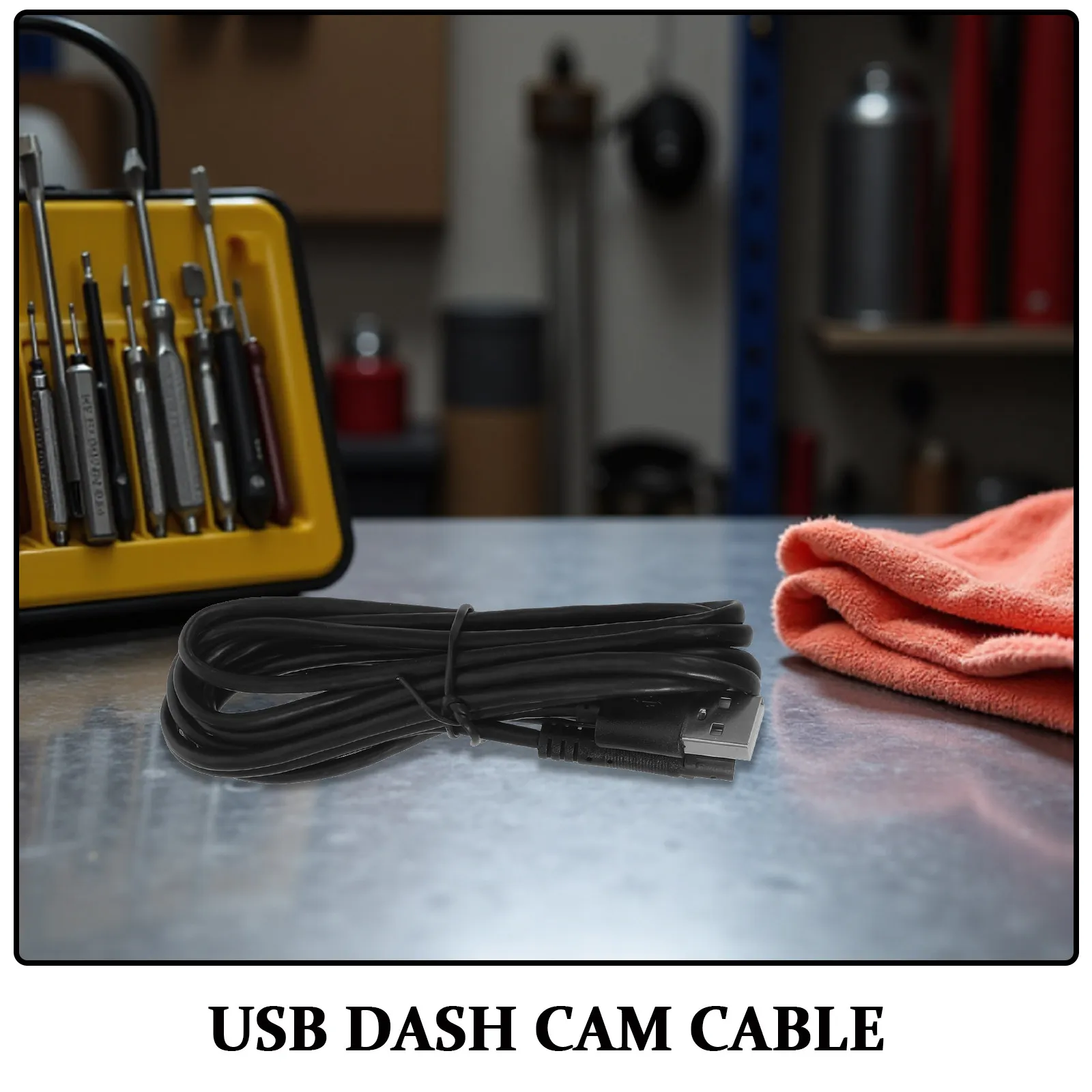Dash Cam USB Power Cord 5 Core Car Camera Adapter Cable for Driving Recorder Charging Data Transfer Wear Resistant Installation