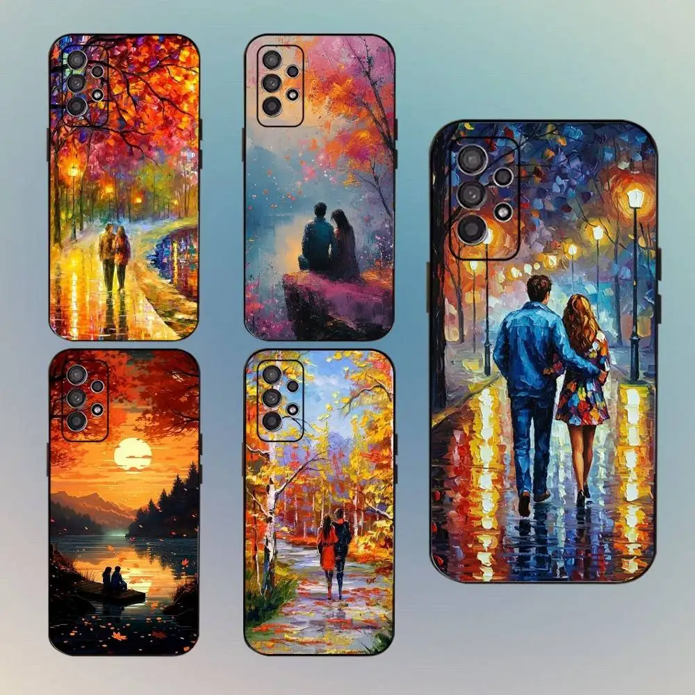 

L-Leonid A-Afremov Oil Painting Phone Case For Samsung Galaxy A13,A21s,A22,A31,A32,A52,A53,A71,A80,Soft Black Shell