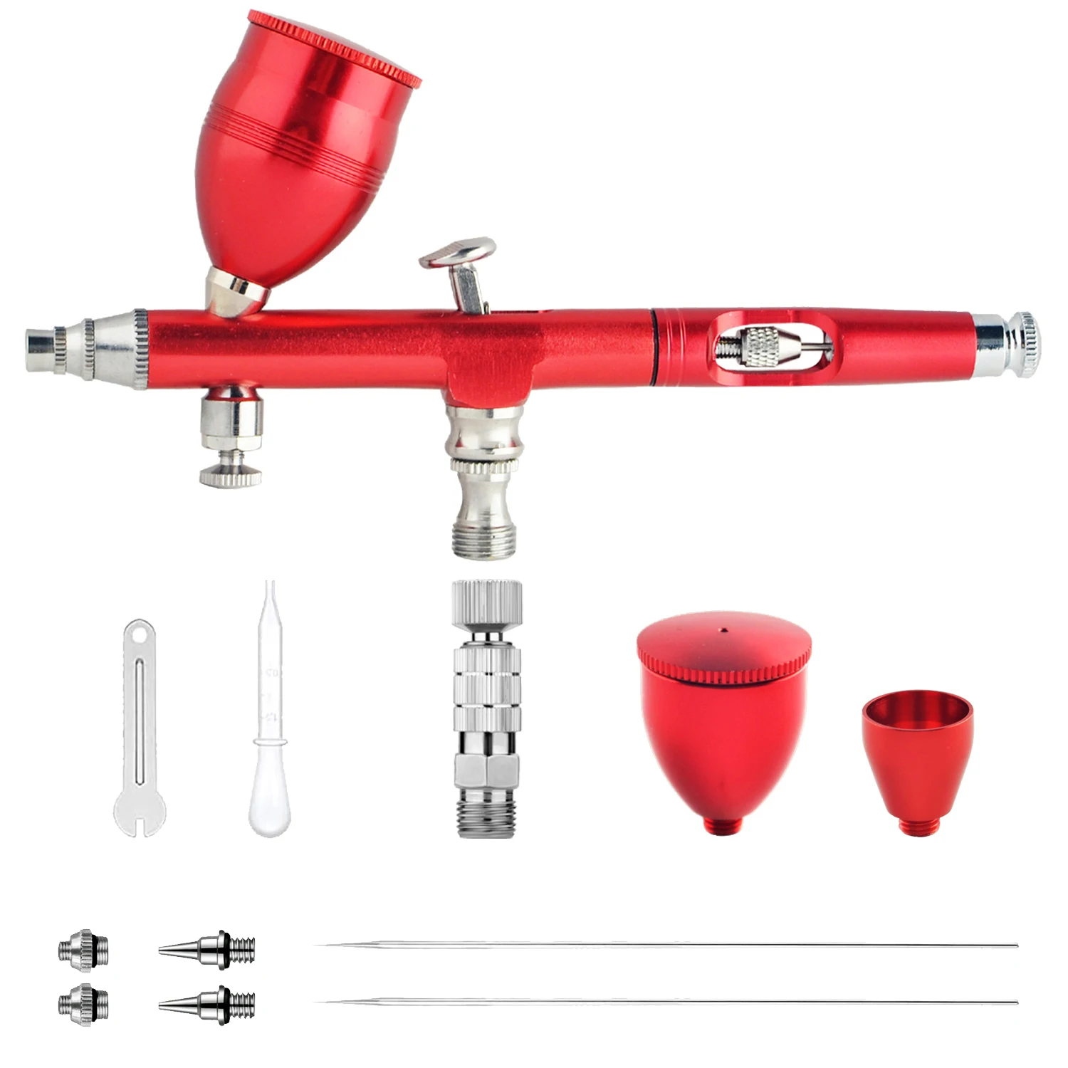 

Joystar 2cc 5cc 13cc Fluid Cup 0.2&0.3&0.5mm Needle Nozzle Set Dual Action Airbrush Spray Paint Gun Kit Airbrush Paint Kit