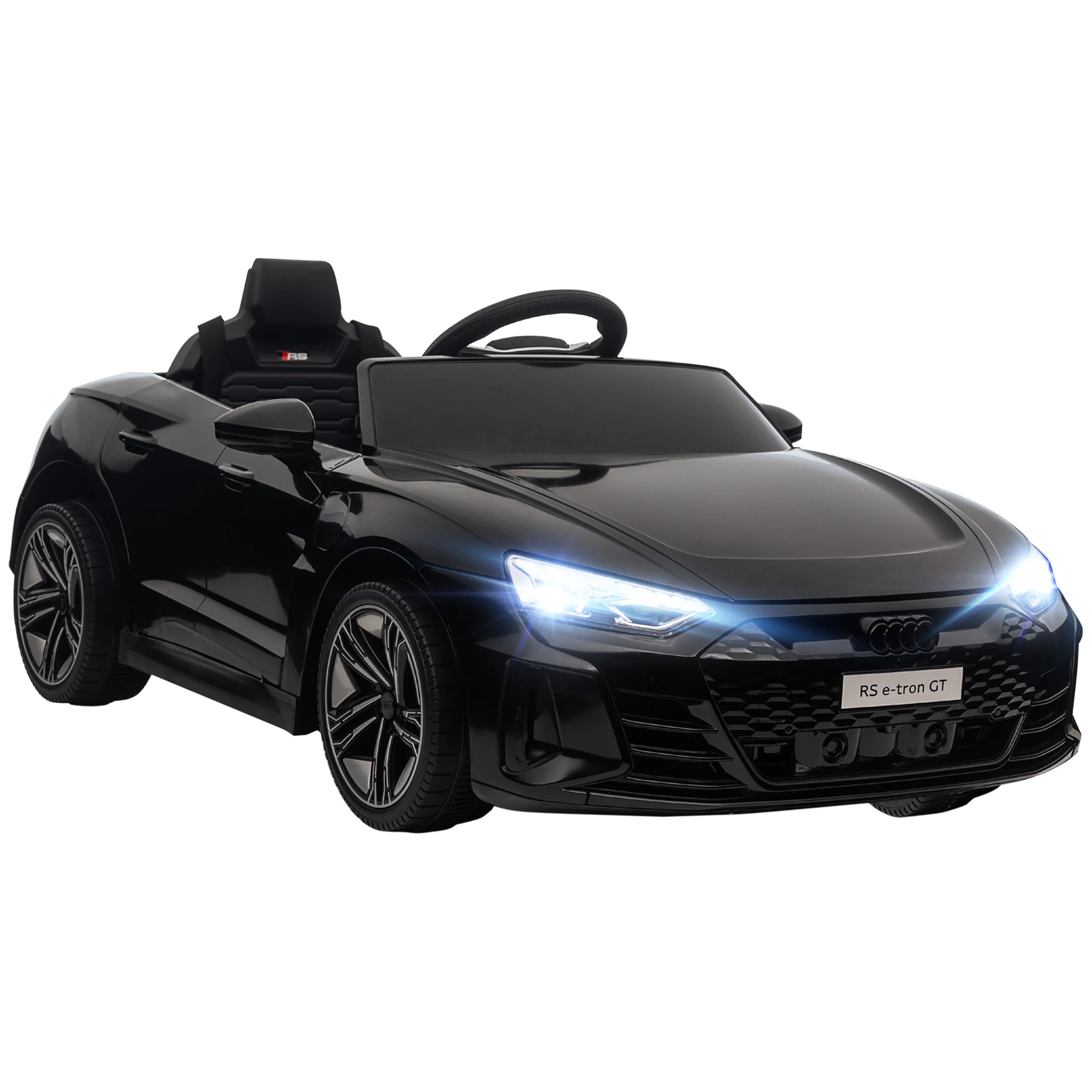 12V Kinder Elektroauto 5 km/h - Sound, Lichteffekte, Schwarz, Kinderspielzeugauto, elektrisches Spielzeugauto, Rutschauto