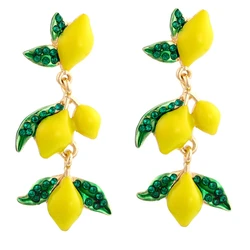 2024 New Creative Lemon Statement Earrings for Woman Personality Temperament Fruit Earrings Wholesale