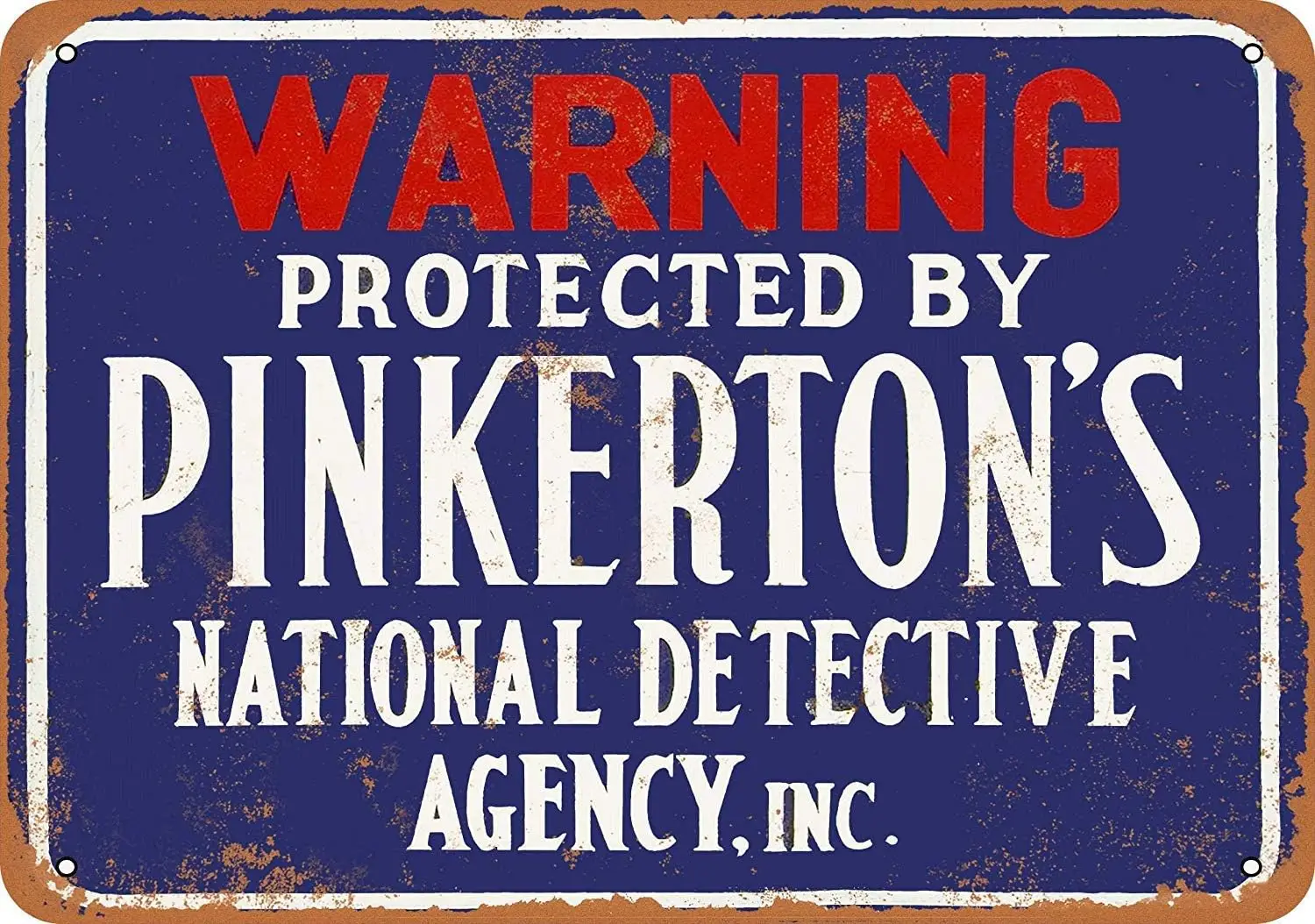 12 x 8 Metal Sign - Protected Pinkertons Detective Agency - Vintage Wall Decor Art