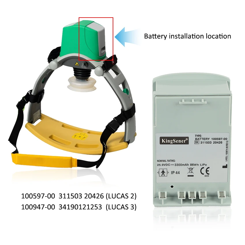 Imagem -06 - Kingsener Bateria Recarregável para Sistema de Compressão Peito Bateria Physio-control Lucas 10059700 25.9v 3300mah 86wh