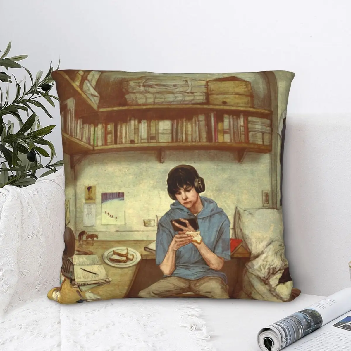 

Квадратная наволочка A Studio для квартиры, наволочка из полиэстера, бархатная наволочка для комфортного декора, наволочка для дома, спальни