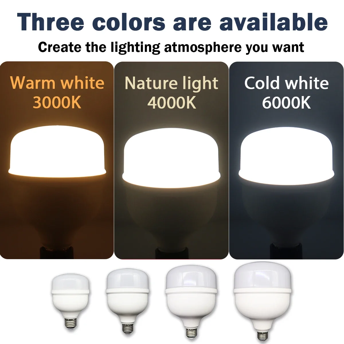 2-5pcs LED Bulb AC100-240V E27 LED lamp Watt 20W 30W 40W 50W Lampada LED t Light Energy Saving Color 3000K for home derection