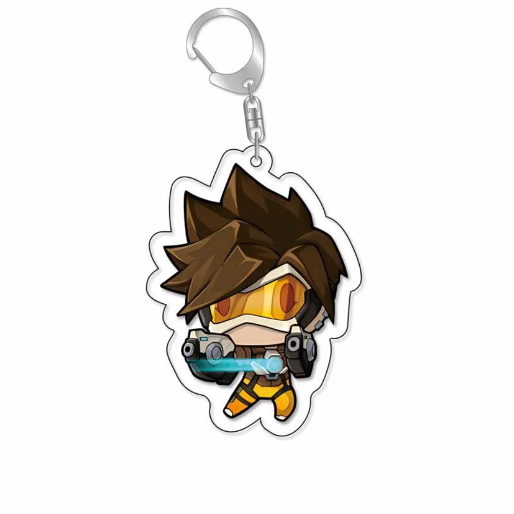 Game Overwatch Acrylic Keychain Backpack Hanging Keyring Pendant DVA Genji Shimada Hanzo Decoration Accessories Ornament Gifts