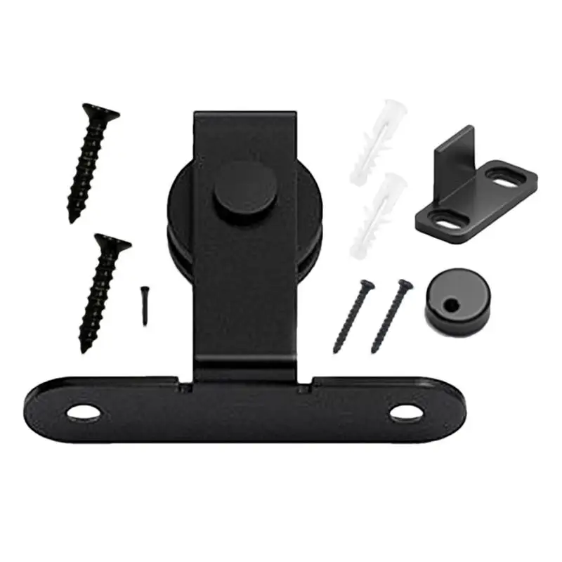 

Barn Door Hardware Heavy Duty Black Door Rail Sliding Kit Top Mounted Hanging Rail Hanger For Kitchen Cupboard Home Accessories