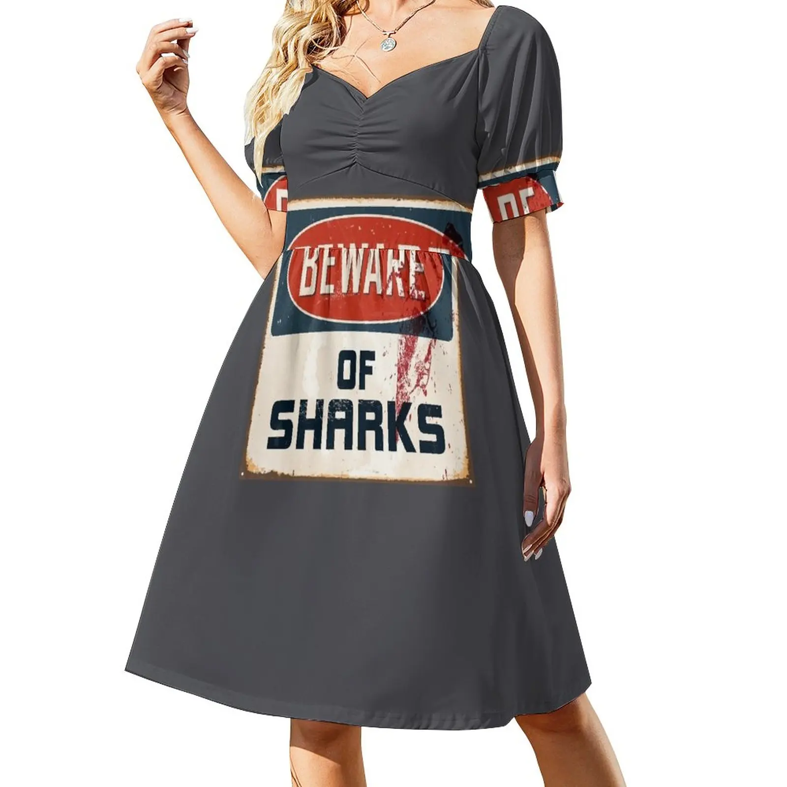 

Beware of Sharks Funny Shark Lover Diving Enthusiast Sleeveless Dress dress dresses