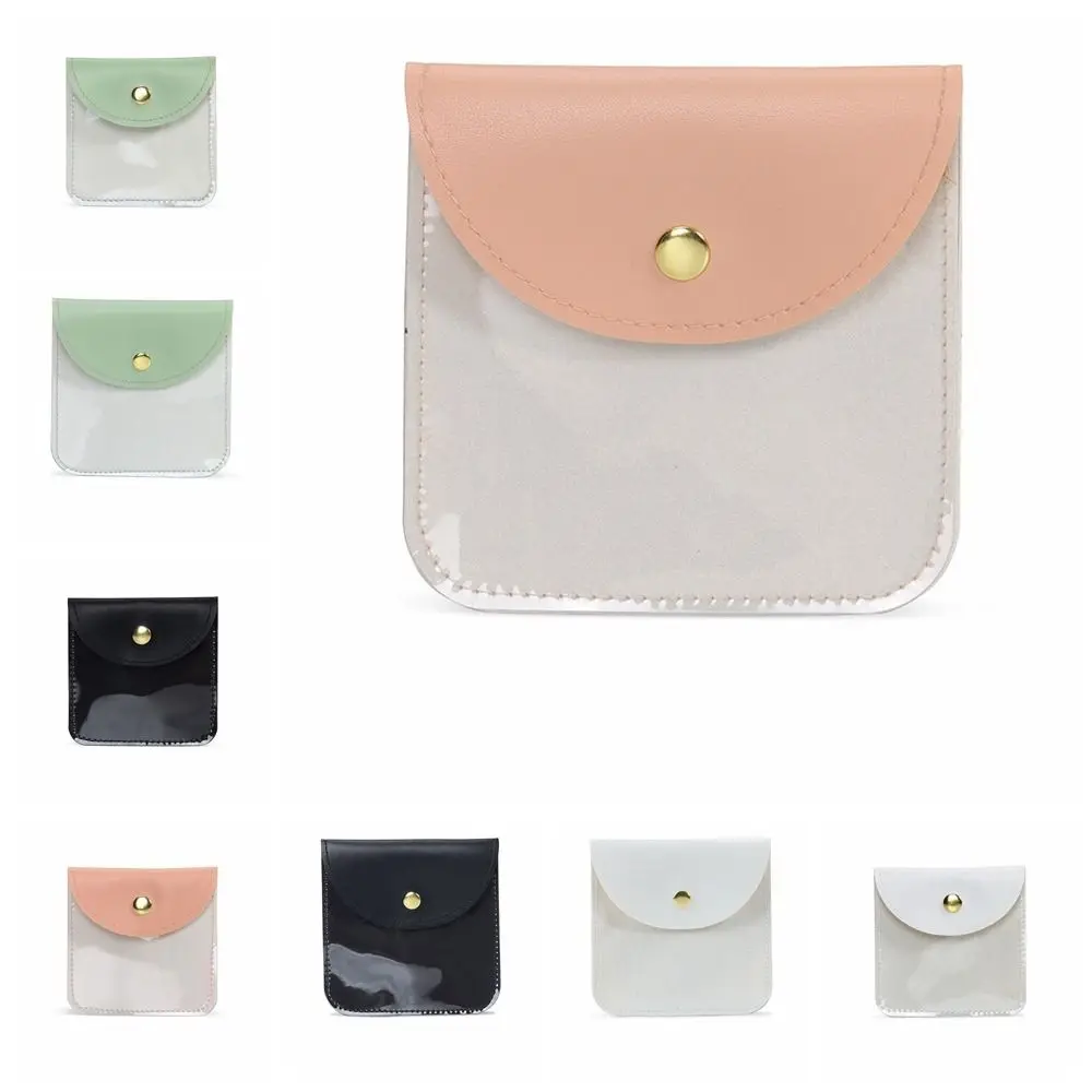 5 шт., сумки для упаковки ювелирных изделий с кнопками, изысканный чехол для ушей, серьги, кольца, сумка для хранения ювелирных изделий, органайзер, прозрачный