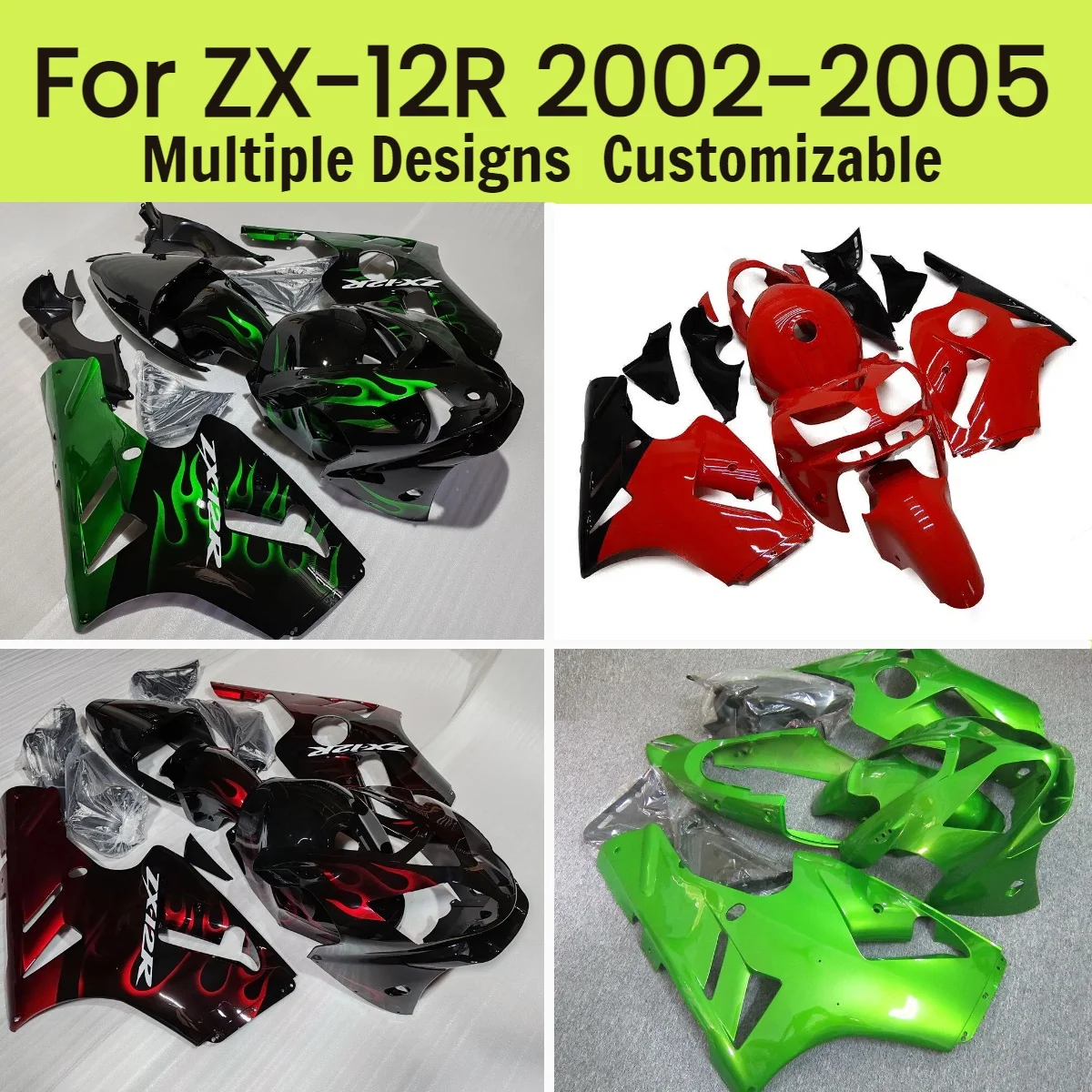 

Motorcycle Full Body Parts Fairing Kit ZX12R 2002-2005 ABS Plastic Fairings for Kawasaki ZX 12R 02-05