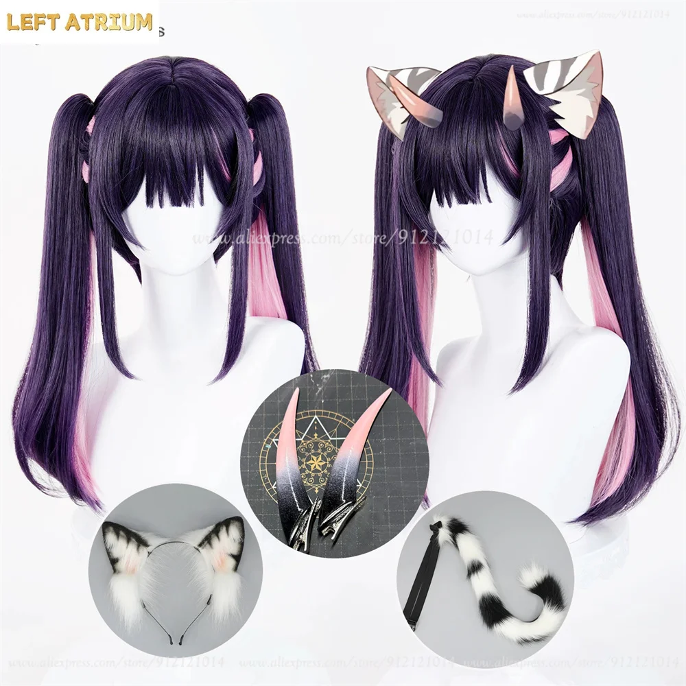 

Anime Noi Komazawa Cosplay Wig 50cm Purple Pink Mixed Ponytail Wig For Women Cosplay Wig Heat Resistant Synthetic Hair Halloween