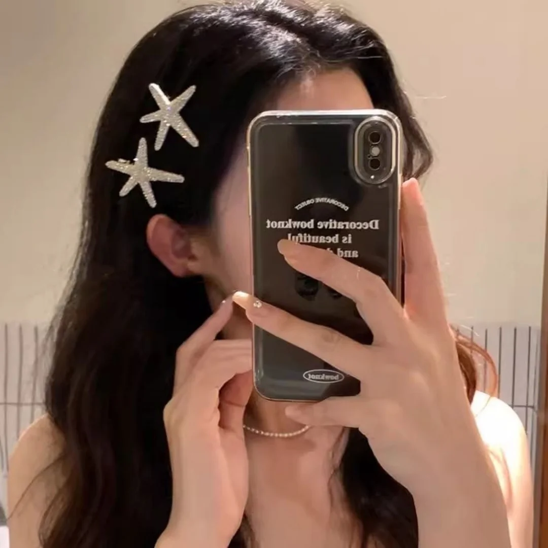 Rhinestone Starfish Hair Clip! Super Fairy-Like Bright Stone Star Bangs Clip for Women, 2025 New Duckbill Clip