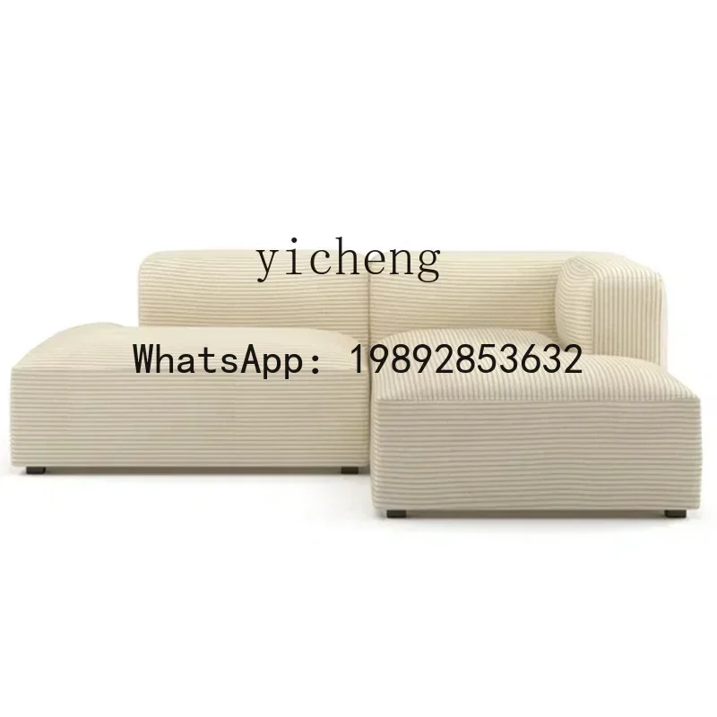 A2-7 Minimalist Aordable Luxury Style Corduroy Tofu Block Combination Living Room Fabric Craft Sofa Small Apartment
