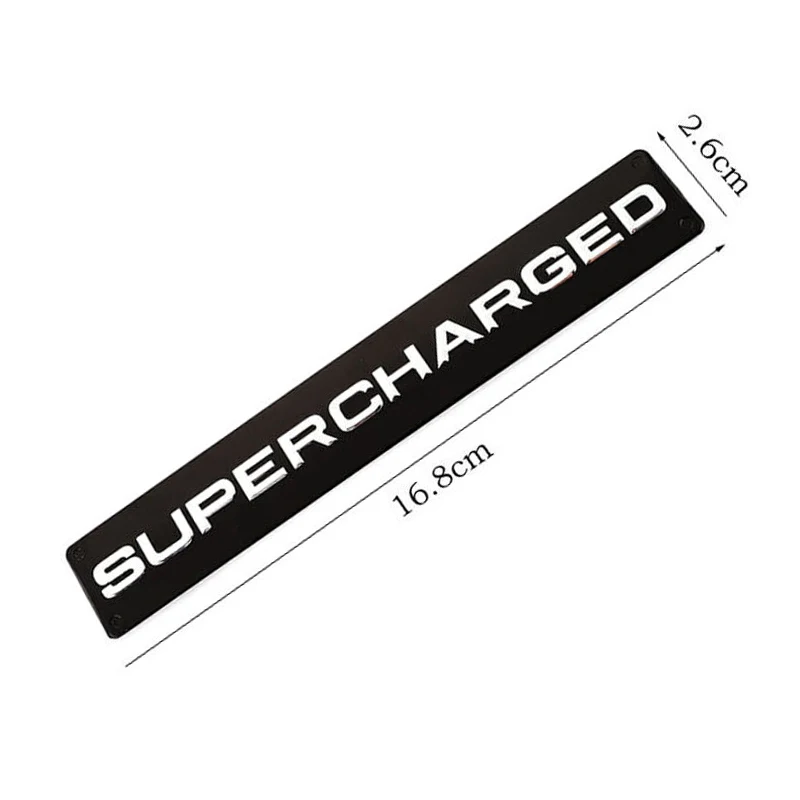 

1 Pieces Silver/Black Aluminum SUPERCHARGED Logo Car Trunk Rear Sport Badge Sticker Emblem Car Accessories