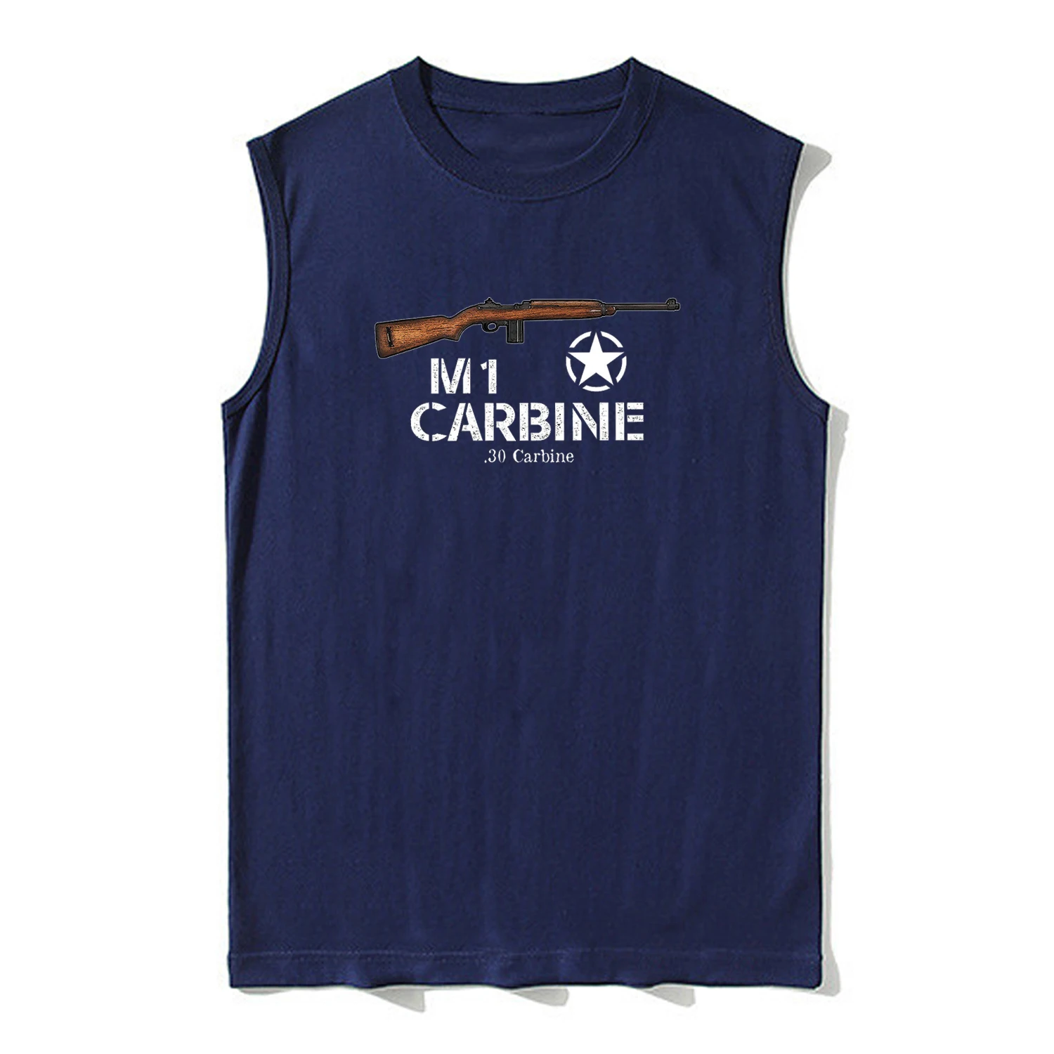 WWII US Army M1 Garand Carbine Rifle Tank Top 100% Cotton O-Neck Summer Casual Mens Vest Sleeveless T-shirt Retro Gun Streetwear