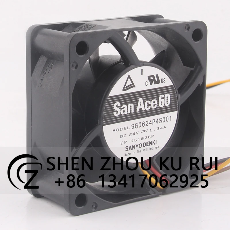 

Case Fan Ball Bearing for SANYO 9G0624P4S001 DC24V 0.34A 60X60X25MM 6CM large air volume PWM temperature control cooling fan