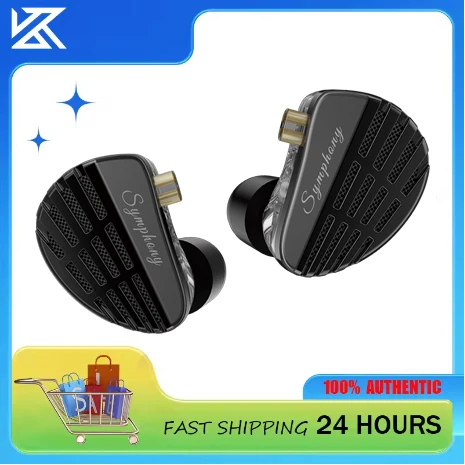 سماعات الرأس الديناميكية KZ-Symphony، HIFI، سماعات ألعاب DJ، سائق مستو مصمم ذاتيًا، مجموعات أداء عالية، 6 مم