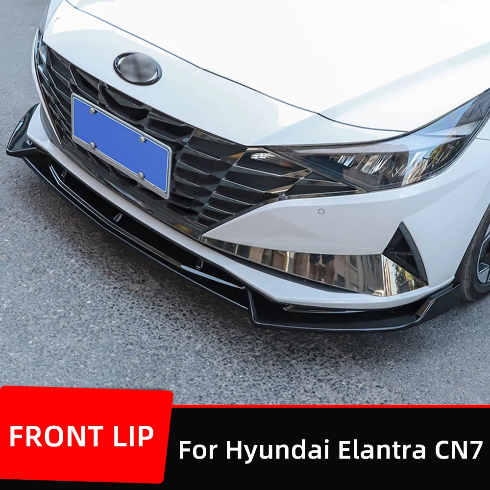 For Hyundai Elantra CN7 2021 2022 Car Front Bumper Splitter Lip Spoiler Diffuser Guard Body Kit Sport  Tuning Accessories Parts