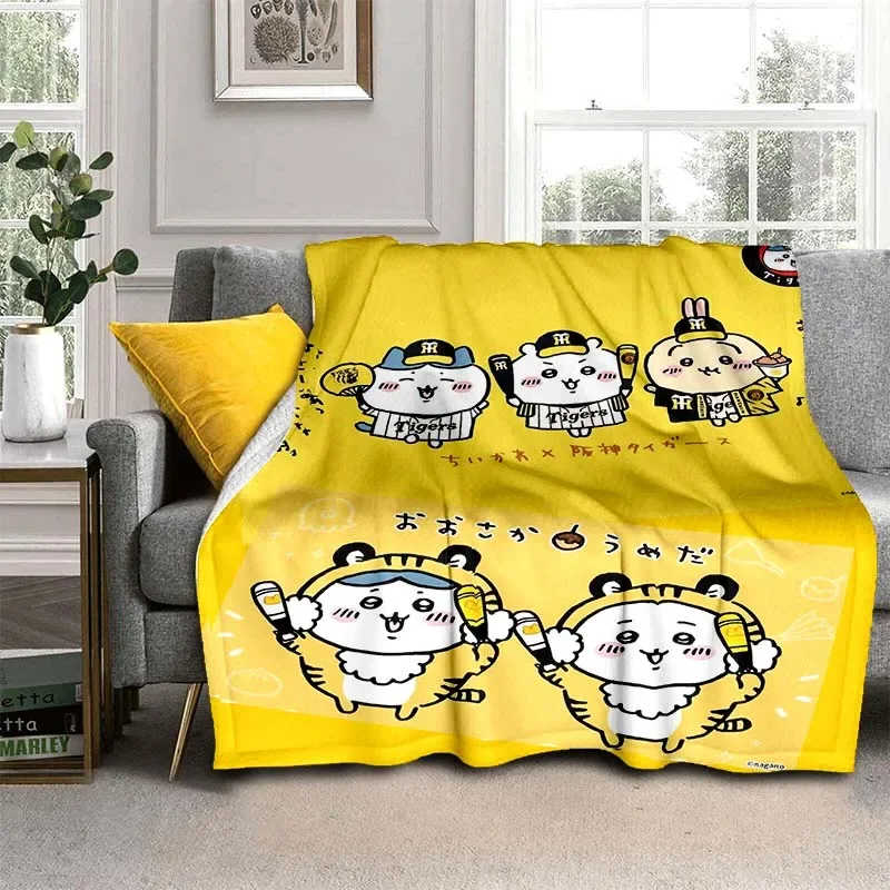 Cute Cartoon Chiikawa Room Warming Decorative Blanket Comfortable Soft Portable Travel Picnic Blanket Gift for Family or Friends