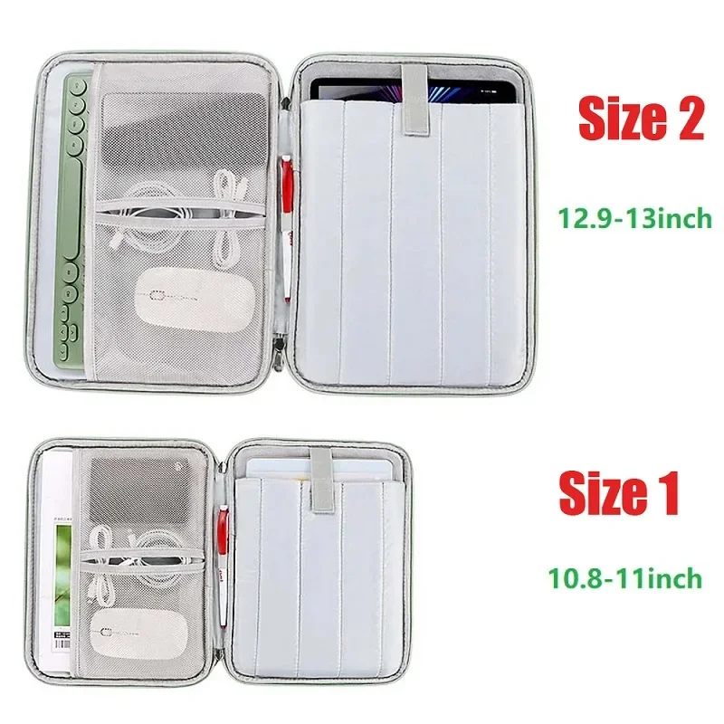 Universal Tablet Storage Bag for Cubot Tab 70 60 50 65 Waterproof Sleeve Multi Pocket Handle Zip Pouch for Mouse Keyboard Case