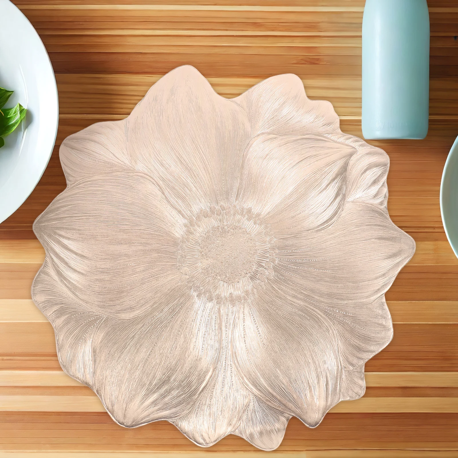 

Gold Round Placemats Heat Insulation Table Pad For Bowls Cups Dishes Nonslip Washable Dining Decoration Mats Kitchen