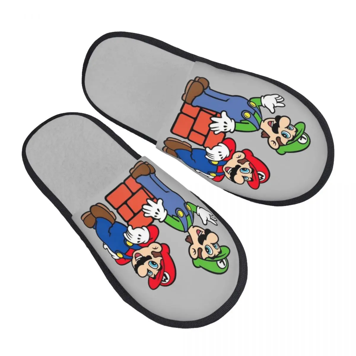 

Custom M-Marioed Game House Slippers Women Cozy Memory Foam Slip On Spa Slipper Shoes