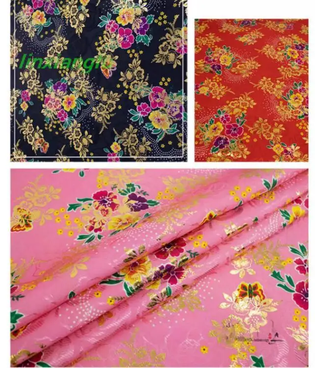 Imitation satin national clothing fabric, Miao clothing fabric, Qipao clothing fabric, national jacquard hot gold fabric.