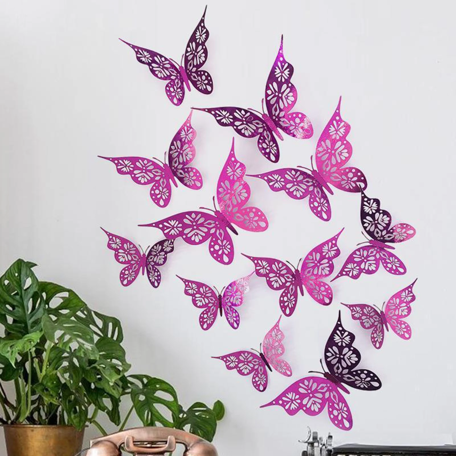 Creative Shape Butterfly Decoration Multiple Colors Shining Decals Gifts for Family Friend Children