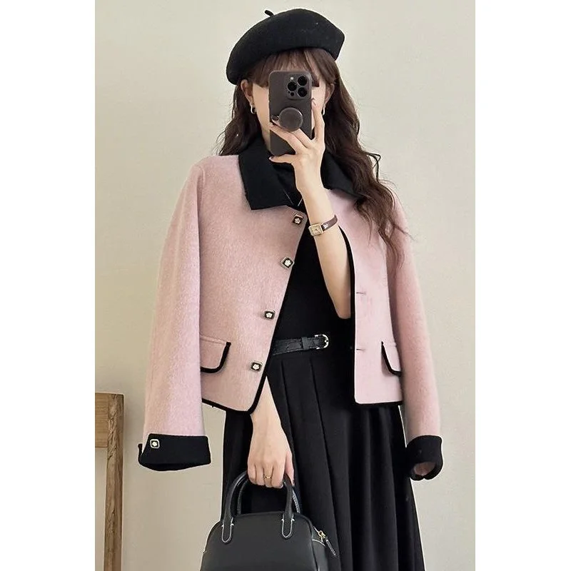 

Женская одежда 2022, осенне-зимняя новинка, знаменитость, маленький ароматный ветер, двусторонняя монахиня, маленькая женщина