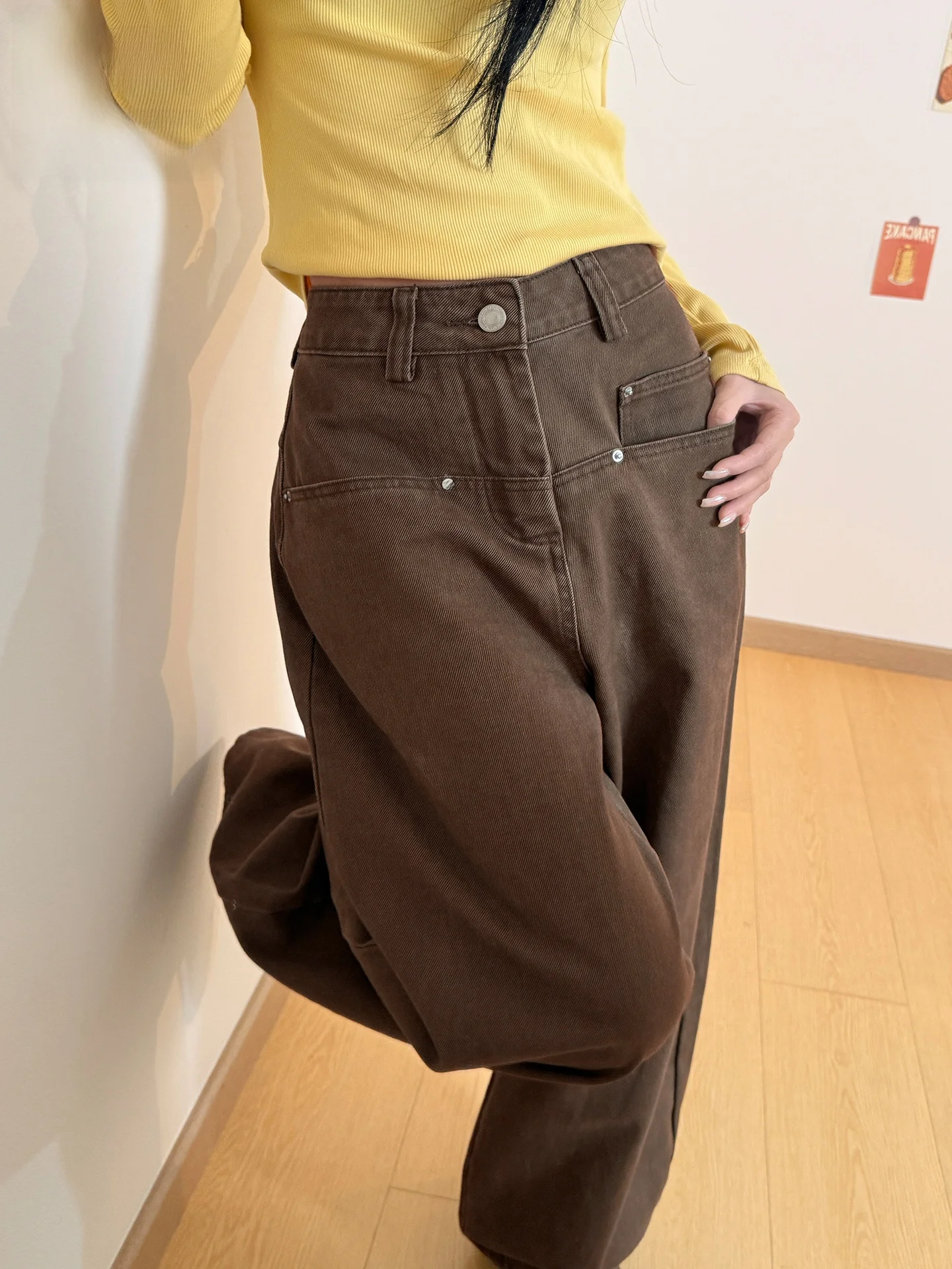 

Джинсы женские свободного кроя в американском стиле, весна-лето, повседневные, из хлопкового денима, с эффектом похудения, драпированные, с вырезами, модель «нож»