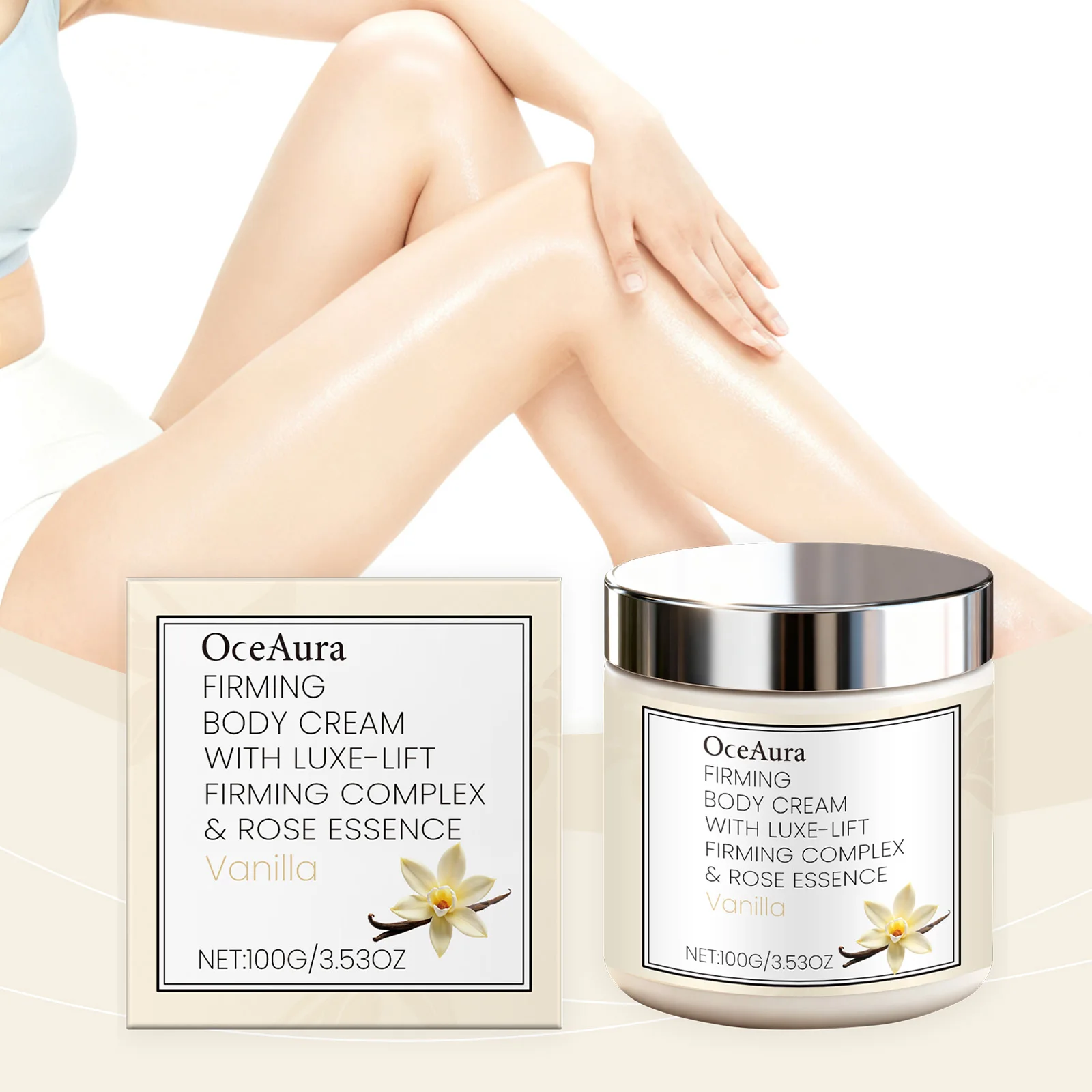

OceAura Firming Body Cream Tighten Skin Elasticity Enhanced Anti Sagging Smooth Improve Dryness Pepper Rose Vanilla Body Cream