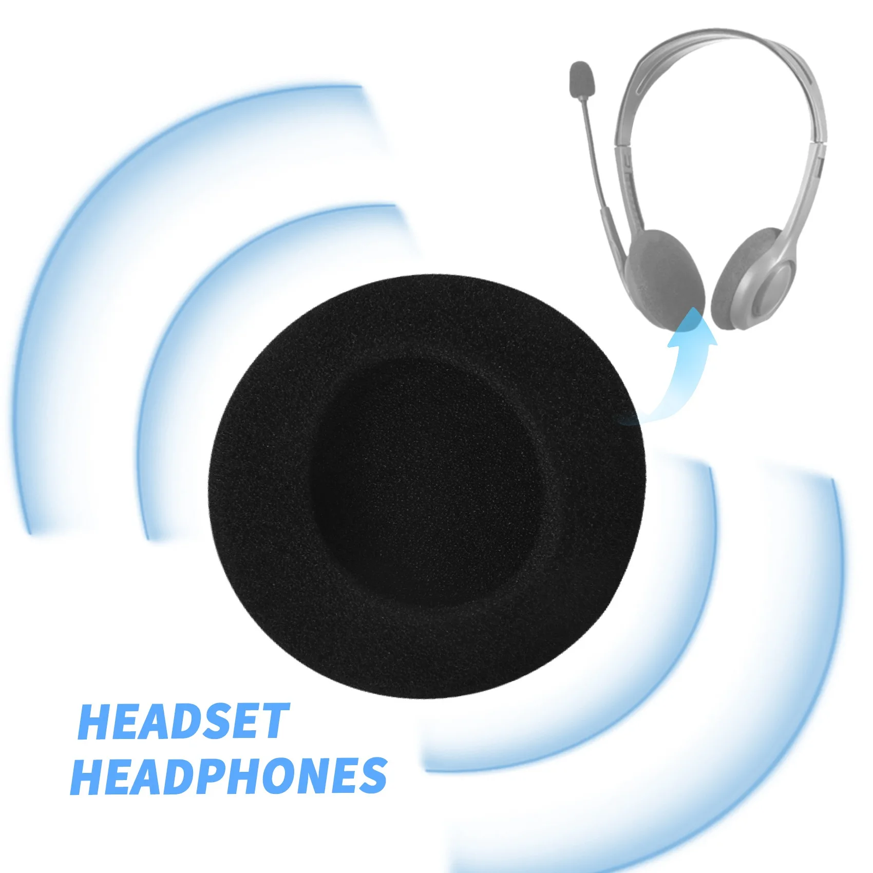 4 Paar 55Mm Vervangende Oortelefoon Pad Covers Voor Headset Hoofdtelefoon Zwart