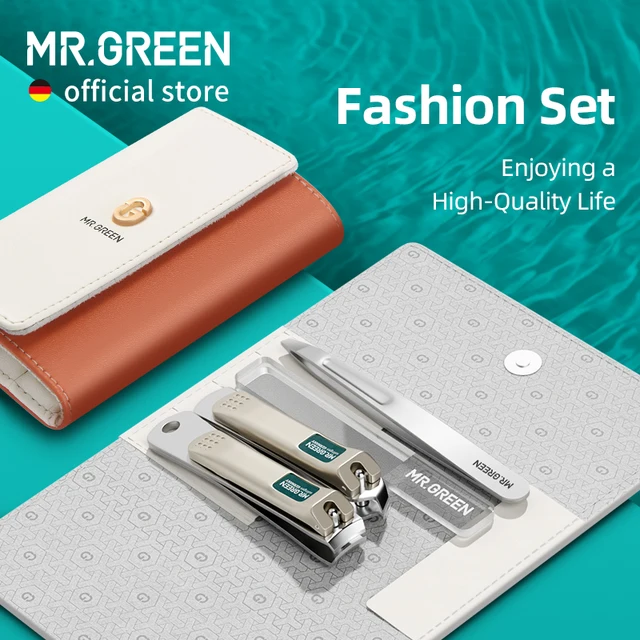 MR.GREEN kolorowy zestaw do Manicure praktyczny zestaw do Pedicure obcinacz do paznokci narzędzia do higieny osobistej nożyczki do włosów na twarzy z modnym etui