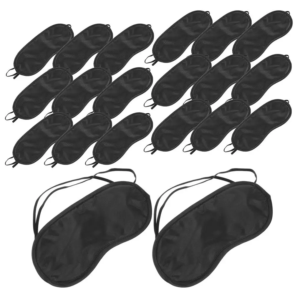 

20pcs Disposable Mask Sleep Masks Bulk Eye Shades Travel Eye Covers for Sleeping Blindfolds Black Silk Health Care